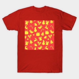 Random christmas pattern (xmas, santa, red and vintage) T-Shirt